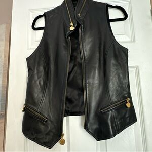 Donna Karan Black and Gold Varsity Jacket